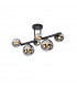 Marshall Semi Flush Ceiling Lamp 6 Light G9 Satin Black Chrome Plated Glass-1