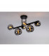Marshall Semi Flush Ceiling Lamp 6 Light G9 Satin Black Chrome Plated Glass-3