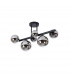 Marshall Semi Flush Ceiling Lamp 6 Light G9 Satin Black Chrome Plated Glass-4