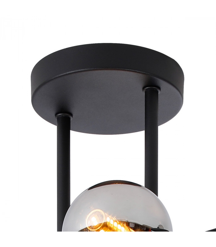 Marshall Semi Flush Ceiling Lamp 6 Light G9 Satin Black Chrome Plated Glass-5
