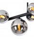 Marshall Semi Flush Ceiling Lamp 6 Light G9 Satin Black Chrome Plated Glass-6