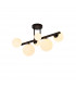Marshall Semi Flush Ceiling Lamp 6 Light G9 Satin Black Opal Glass-1