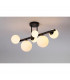 Marshall Semi Flush Ceiling Lamp 6 Light G9 Satin Black Opal Glass-3