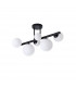 Marshall Semi Flush Ceiling Lamp 6 Light G9 Satin Black Opal Glass-4