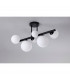 Marshall Semi Flush Ceiling Lamp 6 Light G9 Satin Black Opal Glass-8