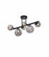 Marshall Semi Flush Ceiling Lamp 6 Light G9 Satin Black Smoke Plated Glass-1