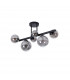 Marshall Semi Flush Ceiling Lamp 6 Light G9 Satin Black Smoke Plated Glass-4