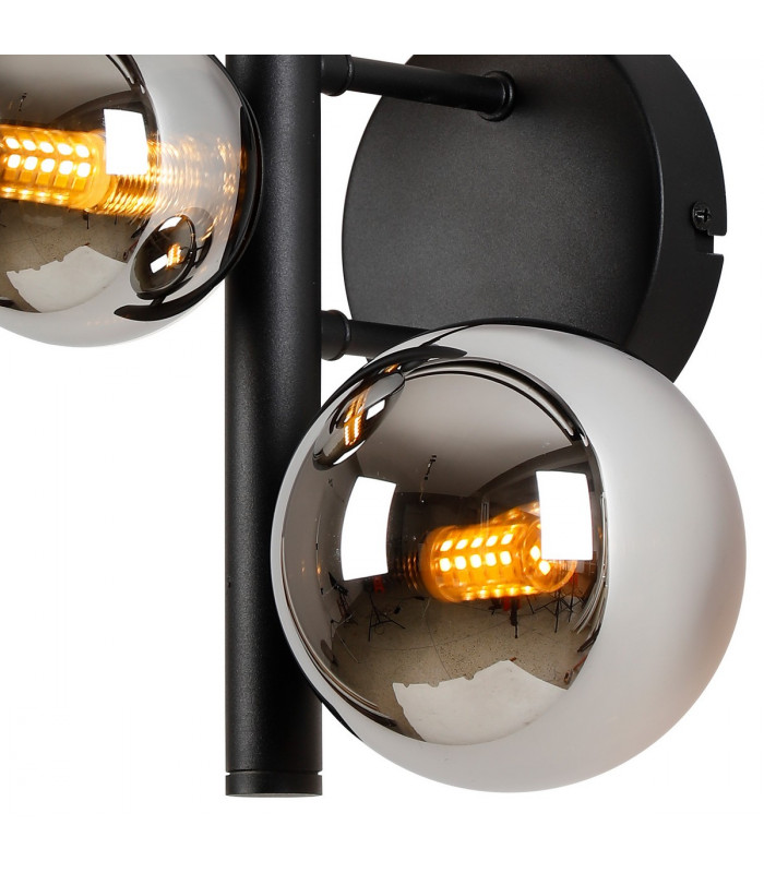 Marshall Wall Lamp 3 Light G9 Satin Black Chrome Plated Glass-6