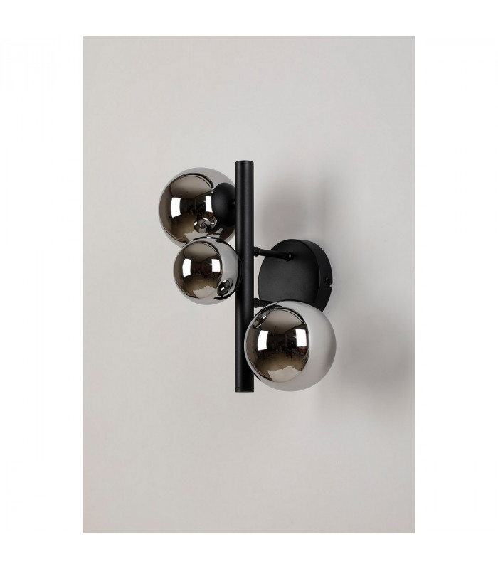 Marshall Wall Lamp 3 Light G9 Satin Black Chrome Plated Glass-7