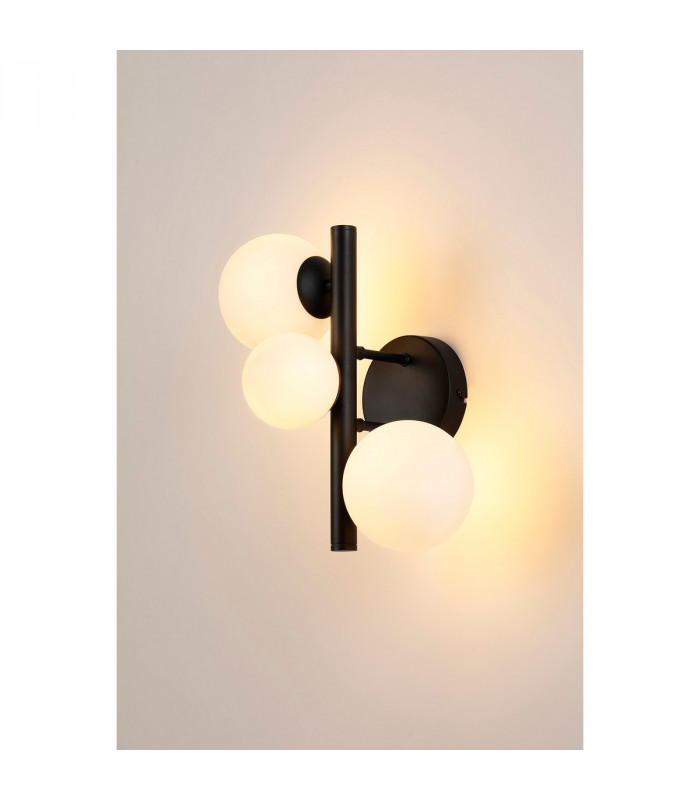 Marshall Wall Lamp 3 Light G9 Satin Black Opal Glass-3