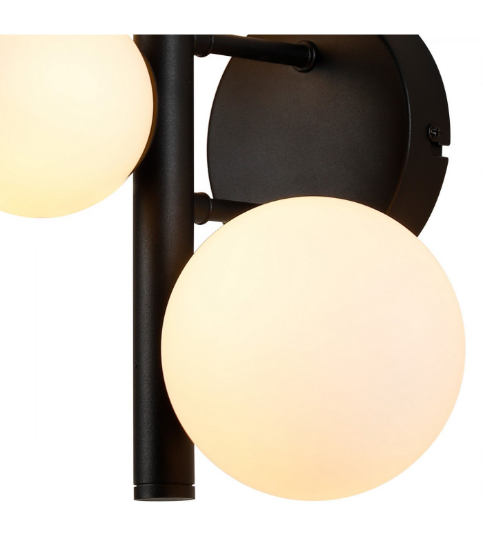 Marshall Wall Lamp 3 Light G9 Satin Black Opal Glass-6