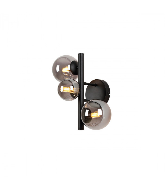 Marshall Wall Lamp 3 Light G9 Satin Black Smoke Plated Glass-1