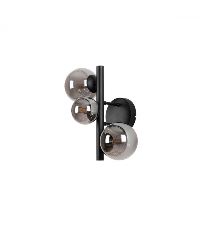 Marshall Wall Lamp 3 Light G9 Satin Black Smoke Plated Glass-4