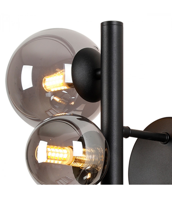 Marshall Wall Lamp 3 Light G9 Satin Black Smoke Plated Glass-5