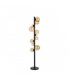 Marshall Floor Lamp 11 Light G9 Satin Black Amber Plated Glass-1