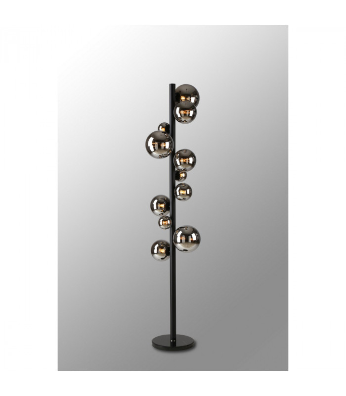 Marshall Floor Lamp 11 Light G9 Satin Black Chrome Plated Glass-3