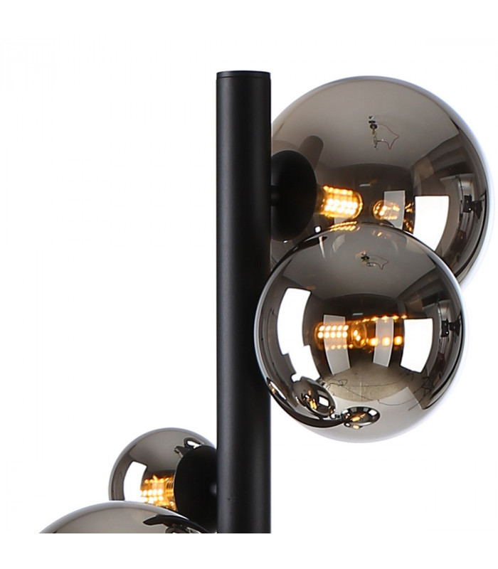 Marshall Floor Lamp 11 Light G9 Satin Black Chrome Plated Glass-6