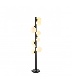 Marshall Floor Lamp 11 Light G9 Satin Black Opal Glass-1