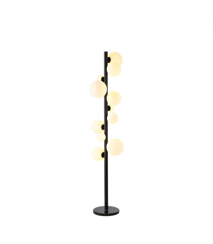Marshall Floor Lamp 11 Light G9 Satin Black Opal Glass-1