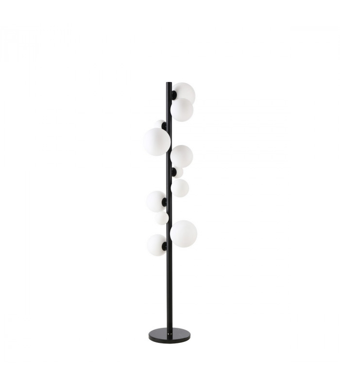 Marshall Floor Lamp 11 Light G9 Satin Black Opal Glass-4