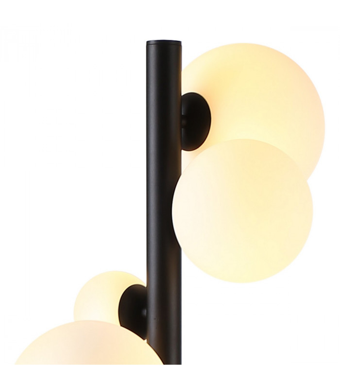 Marshall Floor Lamp 11 Light G9 Satin Black Opal Glass-6