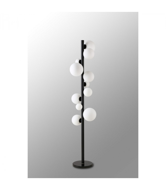 Marshall Floor Lamp 11 Light G9 Satin Black Opal Glass-7