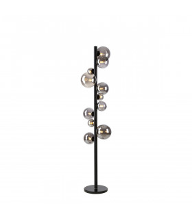 Marshall Floor Lamp 11 Light G9 Satin Black Smoke Plated Glass-1