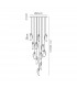 Marilla Ceiling Pendant 3m 12 Light G9 Polished Chrome Clear & Amber & Smoked Glass-2