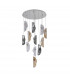 Marilla Ceiling Pendant 3m 12 Light G9 Polished Chrome Clear & Amber & Smoked Glass-5