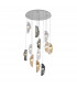 Marilla Ceiling Pendant 3m 12 Light G9 Polished Chrome Clear & Amber & Smoked Glass-8