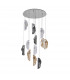 Marilla Ceiling Pendant 3m 12 Light G9 Polished Chrome Clear & Amber & Smoked Glass-9