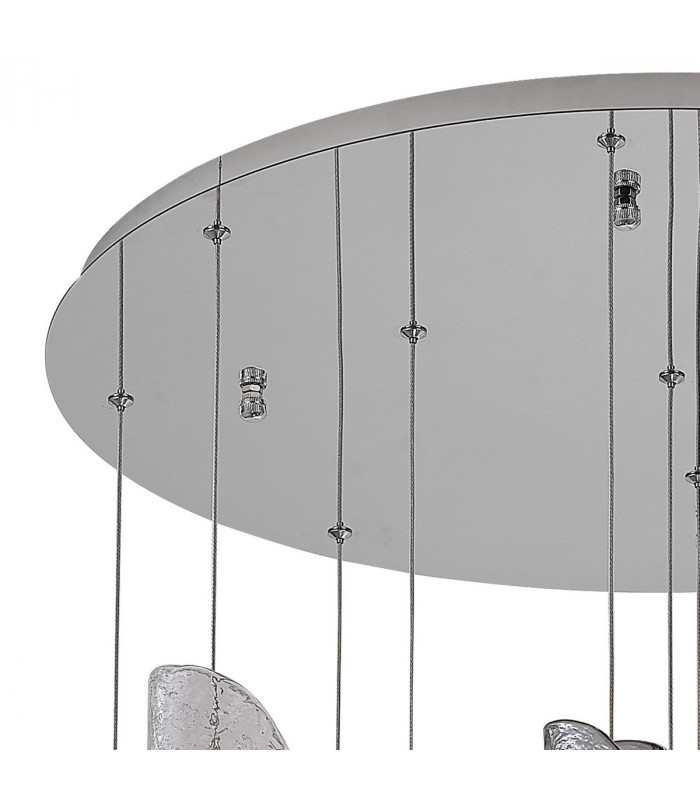 Marilla Ceiling Pendant 3m 12 Light G9 Polished Chrome Clear & Amber & Smoked Glass-10