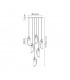 Marilla Ceiling Pendant 2.5m 6 Light G9 Polished Chrome Clear & Amber & Smoked Glass-2