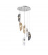 Marilla Ceiling Pendant 2.5m 6 Light G9 Polished Chrome Clear & Amber & Smoked Glass-6