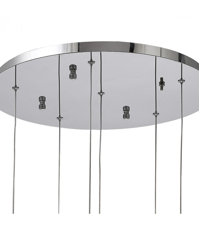 Marilla Ceiling Pendant 2.5m 6 Light G9 Polished Chrome Clear & Amber & Smoked Glass-8