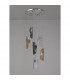 Marilla Ceiling Pendant 2.5m 6 Light G9 Polished Chrome Clear & Amber & Smoked Glass-10