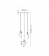 Marilla Ceiling Pendant 2m 3 Light G9 Polished Chrome Clear & Amber & Smoked Glass-2