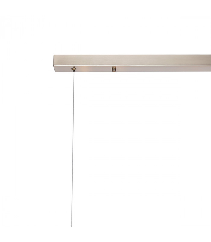Marshall Linear Ceiling Pendant 9 Light G9 Satin Nickel Amber Plated Glass-7