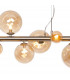 Marshall Linear Ceiling Pendant 9 Light G9 Satin Nickel Amber Plated Glass-9