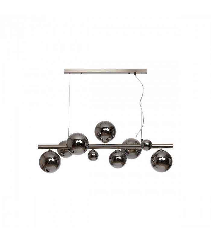 Marshall Linear Ceiling Pendant 9 Light G9 Satin Nickel Chrome Plated Glass-4