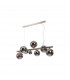 Marshall Linear Ceiling Pendant 9 Light G9 Satin Nickel Chrome Plated Glass-6