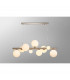 Marshall Linear Ceiling Pendant 9 Light G9 Satin Nickel Opal Glass-3