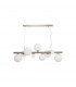 Marshall Linear Ceiling Pendant 9 Light G9 Satin Nickel Opal Glass-4
