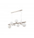 Marshall Linear Ceiling Pendant 9 Light G9 Satin Nickel Opal Glass-6