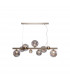 Marshall Linear Ceiling Pendant 9 Light G9 Satin Nickel Smoke Plated Glass-1