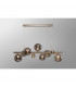 Marshall Linear Ceiling Pendant 9 Light G9 Satin Nickel Smoke Plated Glass-3