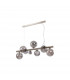Marshall Linear Ceiling Pendant 9 Light G9 Satin Nickel Smoke Plated Glass-6