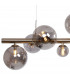 Marshall Linear Ceiling Pendant 9 Light G9 Satin Nickel Smoke Plated Glass-8