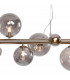 Marshall Linear Ceiling Pendant 9 Light G9 Satin Nickel Smoke Plated Glass-9
