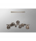 Marshall Linear Ceiling Pendant 9 Light G9 Satin Nickel Smoke Plated Glass-10